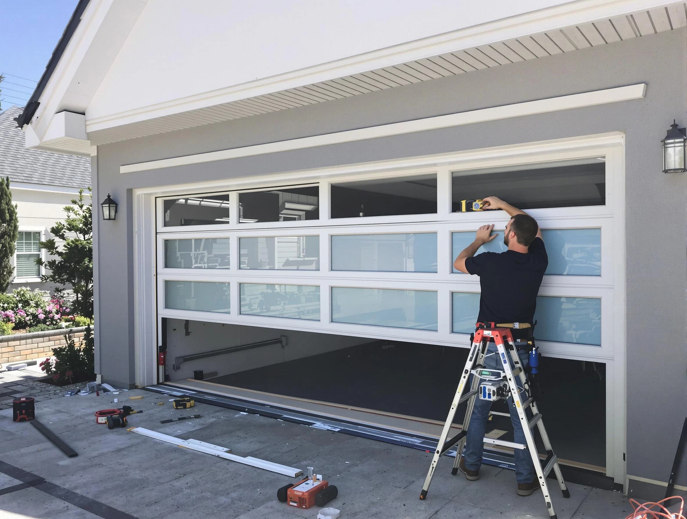 Alabaster Garage Door Repair team performing garage door replacement in Alabaster