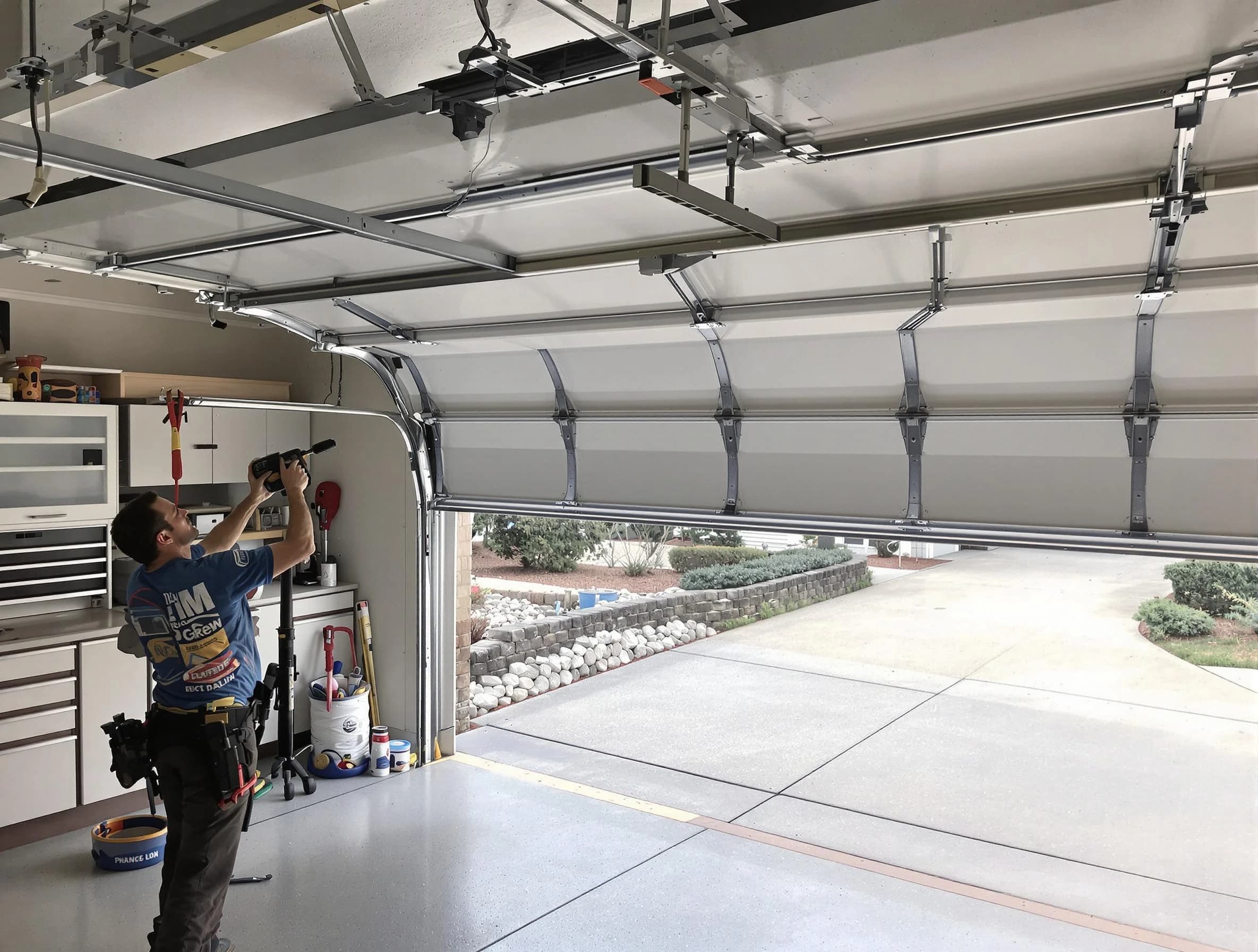 Garage door track repair service by Alabaster Garage Door Repair in Alabaster