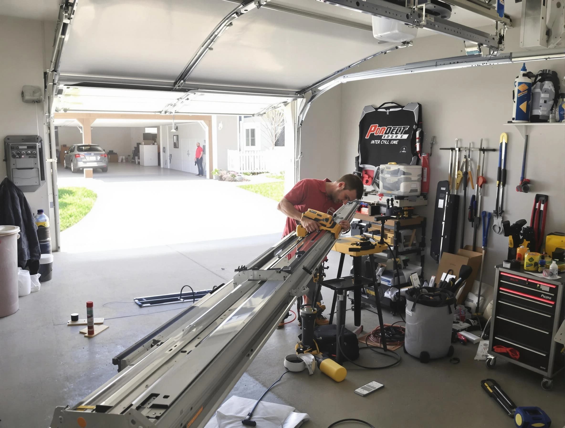 Alabaster Garage Door Repair expert performing track repair in Alabaster