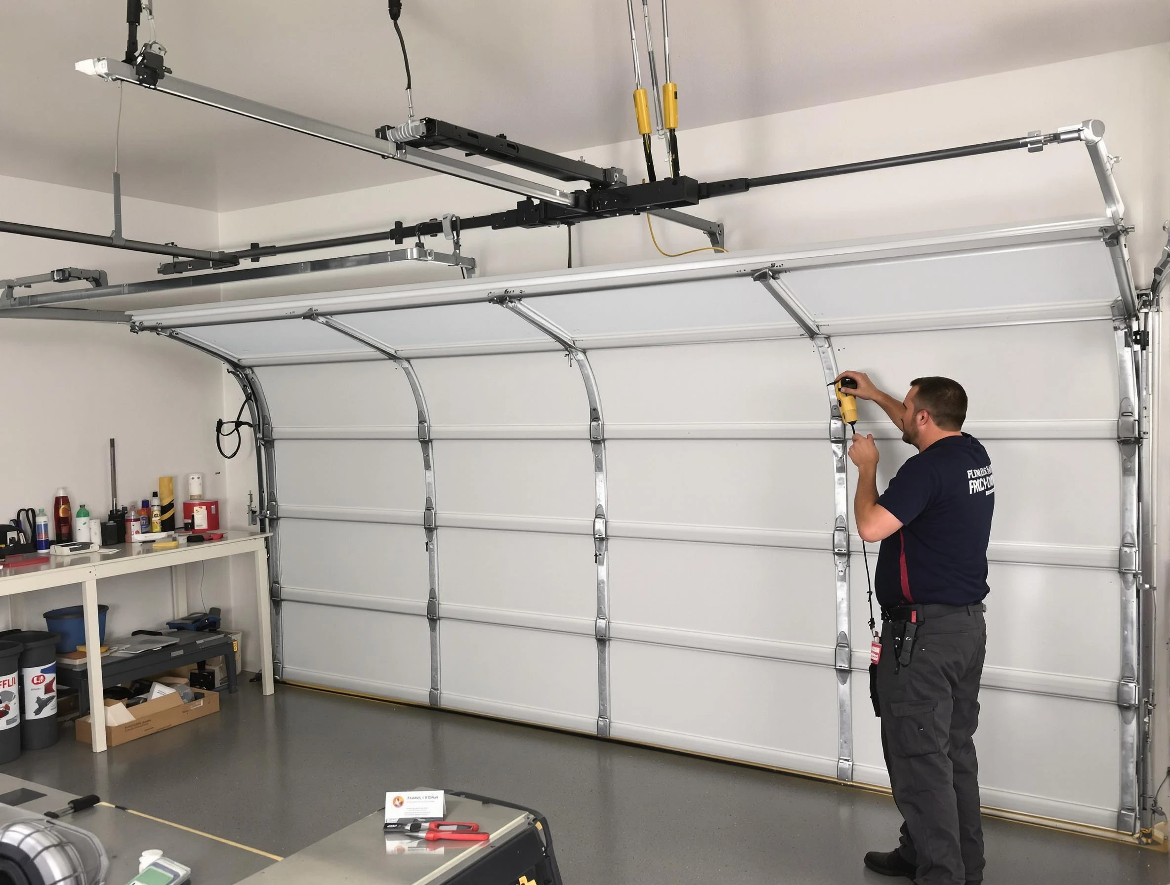 Alabaster Garage Door Repair certified technician performing overhead door system repair in Alabaster