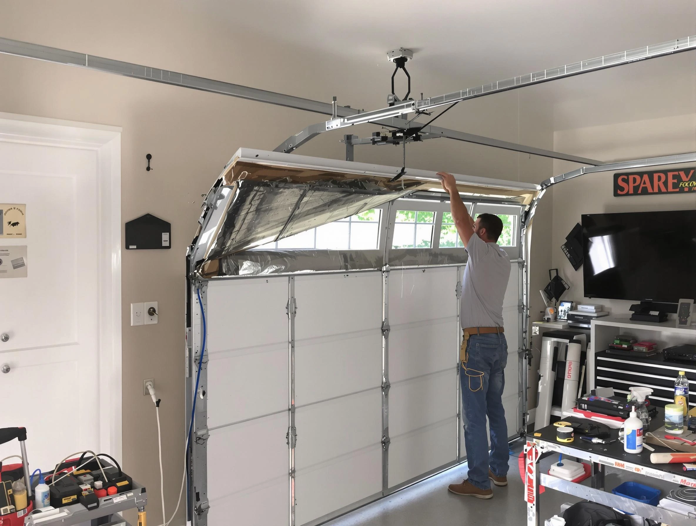 Garage door section replacement by Alabaster Garage Door Repair in Alabaster