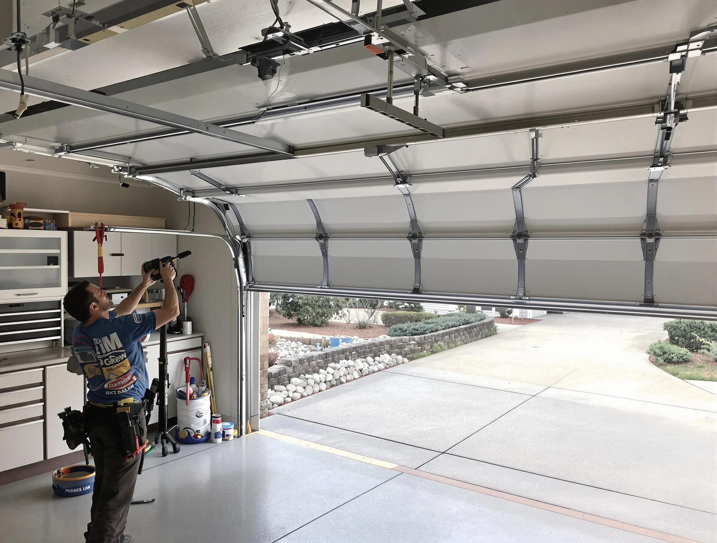 Garage door track repair service by Alabaster Garage Door Repair in Alabaster